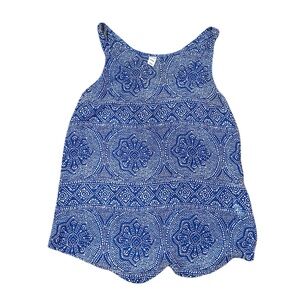 Old Navy Blue Patterned Tank Top